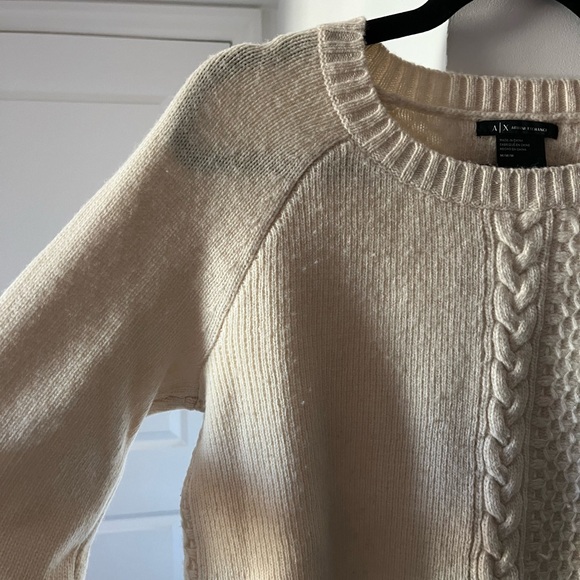 Armani Exchange | NWT Cream Cable Knit Wool Sweater | Size Medium - Picture 5 of 9